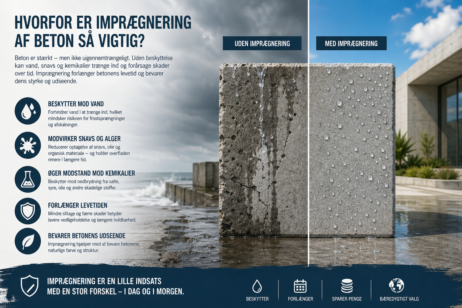 Hvorfor er imprægnering af beton så vigtig?