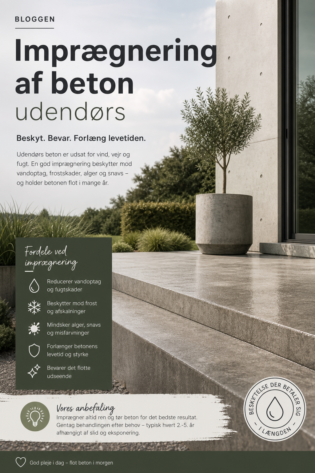 Imprægnering af beton udendørs