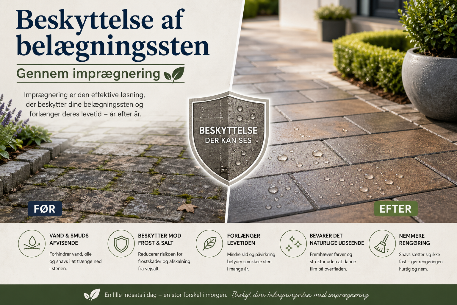 Beskyttelse af belægningssten gennem imprægnering